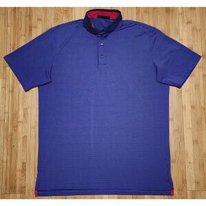Greyson Shirt Mens Large Purple Striped Performance Golf Polo Activewear Stretch